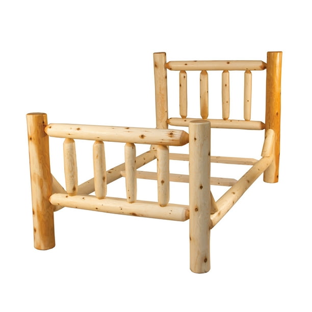 Furniture Barn Usa Rustic White Cedar Log Mission Style Single Side Rail Bed Walmart Com Walmart Com