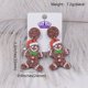 thumbnail image 3 of Pendientes colgantes de pan de jengibre Gorro navideño de Papá Noel Pendientes navideños Pendientes acrílicos, 3 of 4