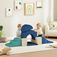 thumbnail image 2 of Qaba 7-Piece Baby Soft Play Set, Foam Climbing Blocks Set, Navy Blue, 2 of 10