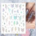 thumbnail image 3 of ELF Butterfly Nail Art Stickers Laser Butterflies Decals Stickers 3D Self-Adhesive Nail Sticker Holographic Butterfly Nail Supplies, 3 of 8
