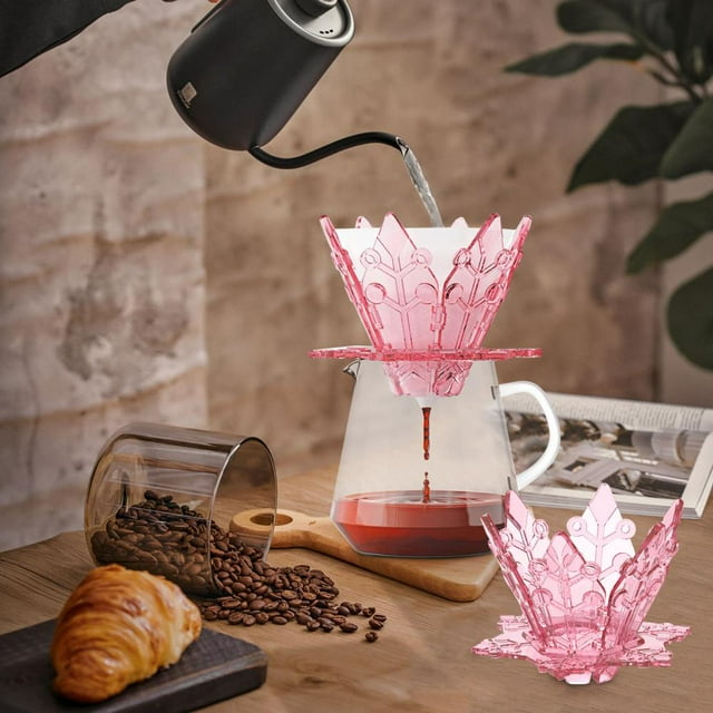 Feltree Cafetière Goutte à Goutte Résine 1- Tasses Filtre à Café Réutilisable Accessoires de Brassage Lent pour Maison-Voyage-Camping Transparent