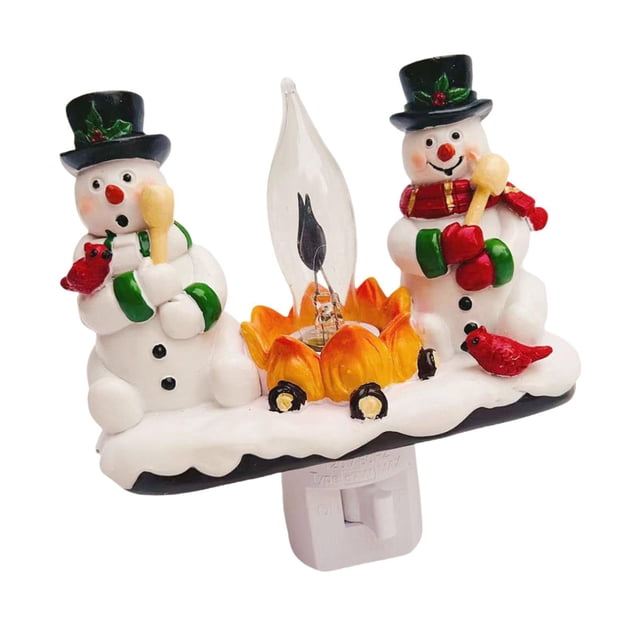 Luz de noche enchufable Strade Fareast Limited Muñeco de nieve de fuego 10,5 cm x 11 cm x 8 cm