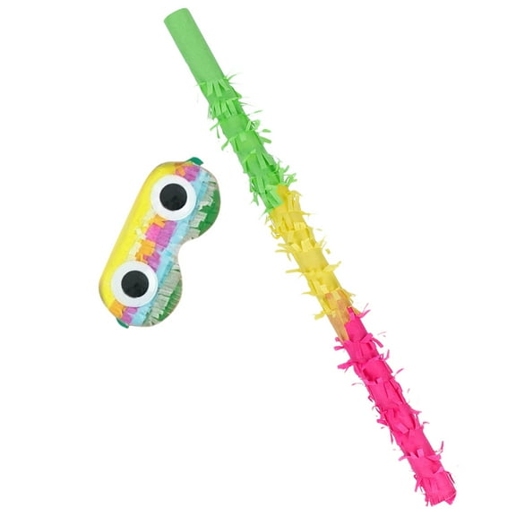 Worgeous Fun Pinata Stick and Blindfold Set for Birthday with Assorted Colors Lightweight and Durable