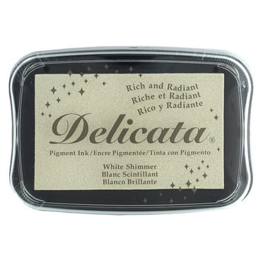 Tsukineko Delicata Pigment Ink Pad White Shimmer