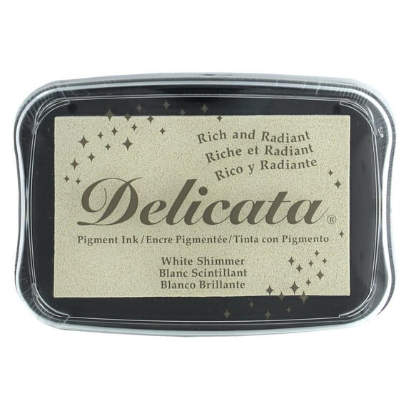 Tsukineko Delicata Pigment Ink Pad White Shimmer