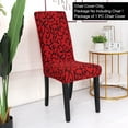 thumbnail image 2 of PiccoCasa 6Pcs Elastic Slipcovers Floral Chair Covers for Dining Room, Red and Black, 2 of 6