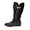 Black, variant on Lilgiuy Women Causal High Boots Printing Shoes Plus Size Lace Lining Shoes