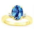 thumbnail image 2 of Star K � 3 Three Stone Oval Genuine Blue Topaz Classic Engagement Promise Ring, 2 of 9