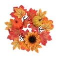 thumbnail image 3 of Fall Candle Rings Fall Decorations for Home Thanksgiving Decorations Artificial Sunflower Maple Leaf Candle Wreath for Table Centerpiece by MPOISVA, 3 of 7