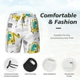thumbnail image 4 of Kdxio Dinosaur On Excavator Print Men'S Swim Trunks With Compression Liner 7 Inch Inseam Quick Dry Swim Shorts, 4 of 7