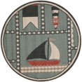 thumbnail image 2 of Unique Loom Outdoor Coastal Collection Area Rug - Nautiscape (3' 1" Round Blue/Red), 2 of 9