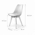 thumbnail image 5 of Silla de Comedor Moderna con Asiento Acolchado de Diseño Minimalista Tipo Eames Pedestal - Silla Ergonomica Acojinada con Estructura de Madera Ideal para Interior Beige, 5 of 5