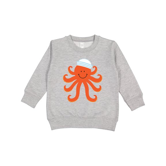 Inktastic Orange Octopus Cute Sea Creature Nautical Toddler Sweatshirt