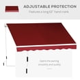 thumbnail image 3 of Outsunny 100" x 84" Wine Red Manually Retractable Patio Awning, 3 of 9