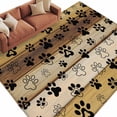 thumbnail image 2 of 6'x9' Area Rugs, Cute Dog Claws Indoor Outdoor Area Rug for Living Room Bedroom, Farmhouse Brown Wooden Grain Puppy Pawprints Washable Bathroom Rugs Kitchen Floor Carpet Mats Home Decor Aesthetic, 2 of 8