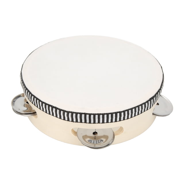 Pandereta, Mejora Talento Musical Poliéster de Poliéster Beech Madera Crujiente Sonido de 154 mm Para Niños Duraderos para Fiesta para Fiesta