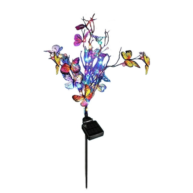 Decodeary Outdoor Solar Garden Lights Waterproof Butterfly Ground Mounted Lamp Of Sun