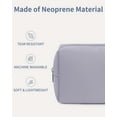 thumbnail image 3 of Travel Makeup Cosmetic Bag Neoprene Waterproof Soft for Women with Large Capacity Portable Pouch Lightweight Toiletry Organizer Purse, Grey, 3 of 6