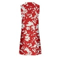 thumbnail image 4 of Women's Summer Casual Dress Floral Print Beach Elegant Flowy Midi Sleeveless Crew Neck Fashion Dress Womens Casual Trendy Midi Dresses, 4 of 4
