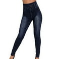 thumbnail image 4 of Lolmot Jeggings for Women Stretchy High Waist Jeans Slim Fit Skinny Pull on Denim Leggings with Pockets on Clearance, 4 of 5