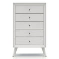 thumbnail image 2 of Furniture of America Vrone Wood 5-Drawer Chest with Angled Legs in White, 2 of 5