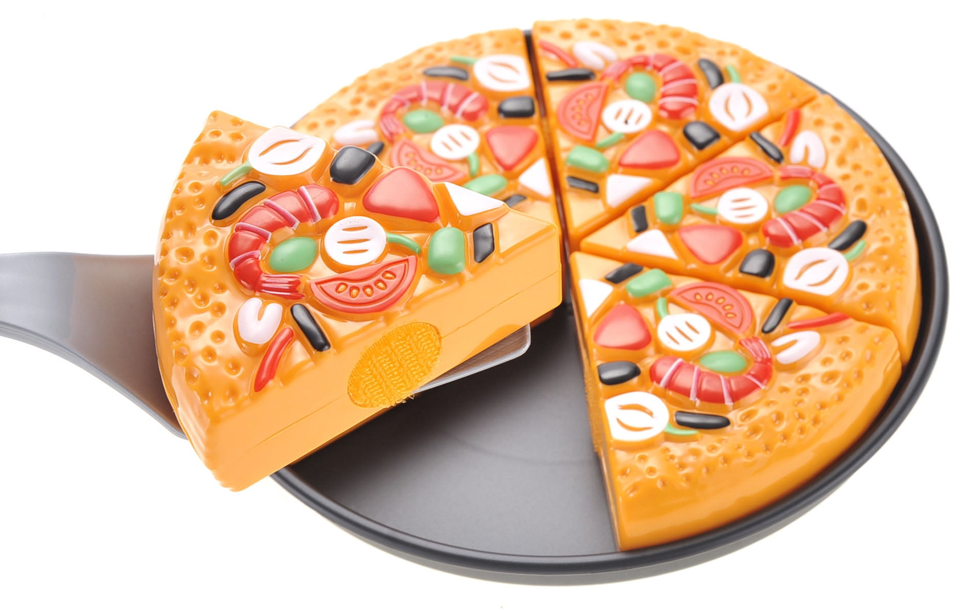 PlayWorld Kitchen Connection Play Food Pizza Playset With Watermelon, Ice Cream And Utensils