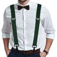 thumbnail image 7 of Buyless Fashion 2 pack Suspenders for Men - 48" Adjustable Straps 1 1/4" - X Back with Black Hooks - 5141-2-Hunter-Green, 7 of 7