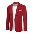 thumbnail image 5 of BLAZER PARA HOMBRES INSPIRE CHIC Con Solapa con Muesca y Cierre de Un Botón Color Sólido S Burdeos, 5 of 5