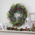 thumbnail image 2 of Northlight Iced Red Berries and Mixed Pine Artificial Christmas Wreath - 32 inch, Unllit, 2 of 4