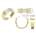 thumbnail image 4 of Dazzlingrock Collection Round White Diamond Triple Row Wedding Band for Men (0.45 ctw, Color I-J, Clarity I1-I2) in 14K Yellow Gold, Size 7.5, 4 of 6