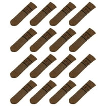 Chair Leg Socks Floor Protectors, 16pack - Knitted Furniture Sock, Table Feet Protectors for Hardwood Floors(Dark Brown)