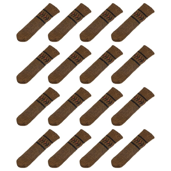 Chair Leg Socks Floor Protectors, 16pack - Knitted Furniture Sock, Table Feet Protectors for Hardwood Floors(Dark Brown)
