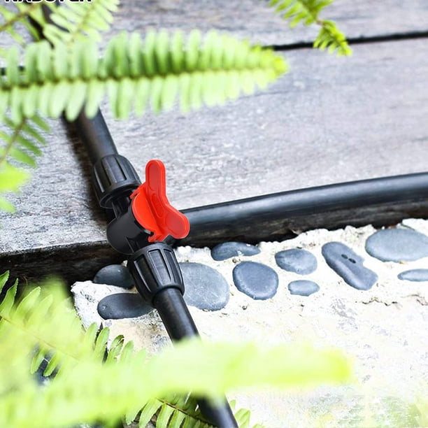 20 Piezas Válvula de interruptor de riego por goteo Tubo de riego de PE 16 mm Accesorios de bloqueo de púas Válvulas Conectores de manguera Válvula de compuerta de púas Jardín - Detener / Encender el flujo de agua LingWen 8390605717161