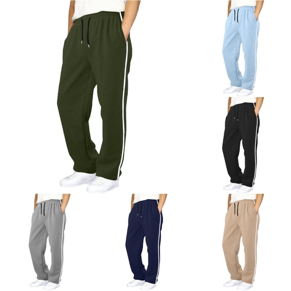 WAYUTE Boys Sweatpants Elastic Waist Drawstring Loose Fit Jogger Athletic Sports Vertical Side Kids Gym Workout Pants Outdoor Casual,11-12 Y,Army Green