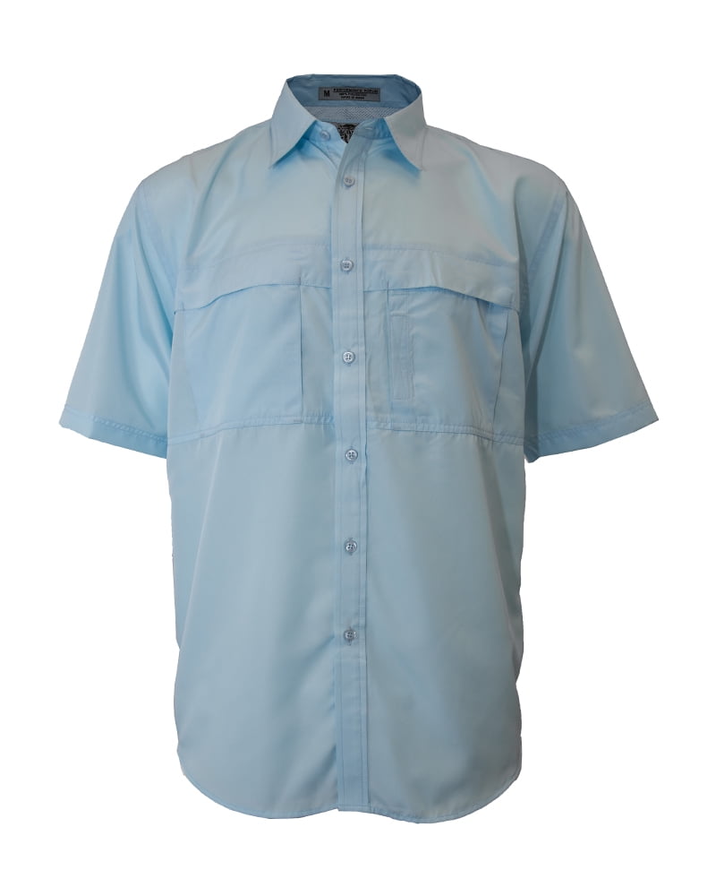 Tiger Hill Men's Pescador Polyester Fishing Shirt Short Sleeves-Blaze Orange  7XL 