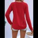 thumbnail image 5 of Camisetas de Verano con Cuello en V para Mujer, Estilo Informal, Tipo Túnica con Botones y Cuello Henley Rojo L, 5 of 7