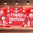 thumbnail image 5 of Romantic Heart Design Birthday Decor Love Theme Celebration Banner for Anniversary Party Indoor Decoration Special Occasion, 5 of 7