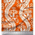 thumbnail image 1 of Soimoi Modal Satin Fabric Waves,Leaves & Floral Artistic Print Fabric by the Yard 42 Inch Wide, 1 of 1