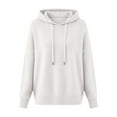 thumbnail image 4 of Sweaters for Women Crew Neck Soft Wool Hoodies Lightweight Cozy Knitted Drawstring Hooded Pullover, 4 of 5