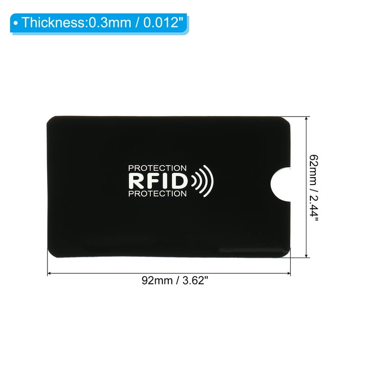 Uxcell Rfid Blocking Sleeves Aluminum Identity Theft Prevention Credit Cards Secure Protector Holders Sleeves for NFC Purses Black