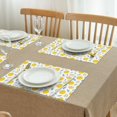 thumbnail image 3 of Lemon Themed Dining Placemats, Set of 4, Flax Linen Table Mats with Fresh Yellow Fruit Design, Heat Resistant Wrinkle Free for Summer Lemon Lovers, 3 of 6