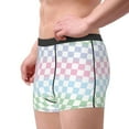 thumbnail image 2 of Yiaed Colorful Checkerboard Print Men's Soft Cotton Boxer Shorts Breathable Boxers Underwear Moisture-Wicking Underwear Stretch Boxer Briefs for Man-XX-Large, 2 of 5