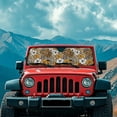 thumbnail image 3 of Uorisanigo Windshield Sun Shade, Sunshade for Jeep Wrangler JL JLU 2018-2024 Rubicon Sahara 2 Door & 4 Door & Gladiator JT-Blocks UV Rays Polynesian Tattoo Flower Sun Visor Shield, 3 of 7