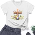 thumbnail image 4 of successthop Womens Easter Shirts Bunny Festival Short Sleeve Vacation T Shirt Crewneck Shirt Summer Beach Tops XL, 4 of 4