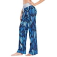 thumbnail image 3 of Women's Long Sleep Pants Home Pants Sleep Pants Wide-Leg Pants Design Elastic Fabric Casual Pants L Blue Cartoon Heart, 3 of 7