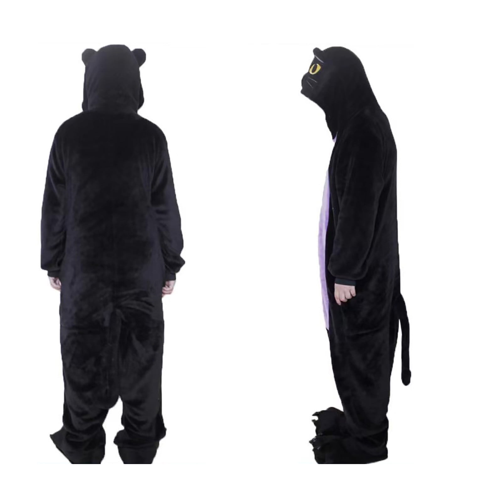 YUEHUA Onesie Animal One Piece Christmas Cat Cost-ume Fleece Hooded Onesie Cute Fuzzy Sleepwear Winter Warm Romper Outfits
