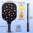 thumbnail image 3 of Pickleball Paddles Set,Pioneer Flower Floral Print Pattern Fiberglass Surface Pickleball Racket Set with 2 Indoor Outdoor Pickleball Balls and Pickleball Bag,Pickle-ball Equipment, 3 of 6