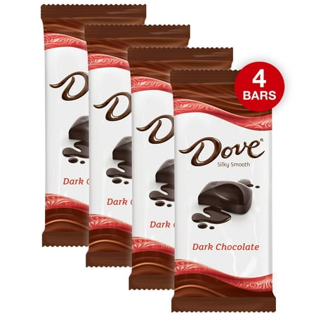 (4 pack) Dove Dark Chocolate Candy Bar, 3.30 Oz