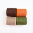 thumbnail image 2 of Xiao Hua green Country Ribbon -2 pieces, 2.36 inches wide, 3-meter-long imitation linen ribbon, Christmas tree wreath making ribbon, and farmhouse style ribbon, 2 of 3