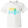 thumbnail image 3 of Inktastic Happy Easter with Cross in Teal Plaid Youth T-Shirt, 3 of 5